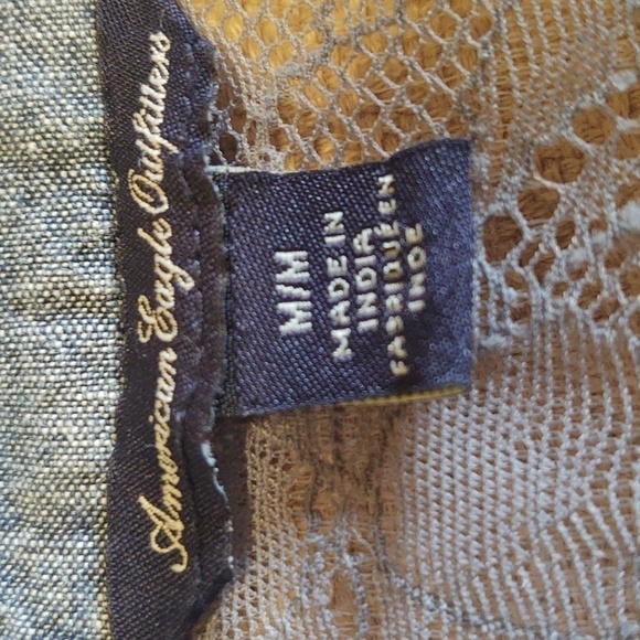 American Eagle Outfitters Women's Long Sleeve Lace Yoke Button Up Shirt - Picture 5 of 11